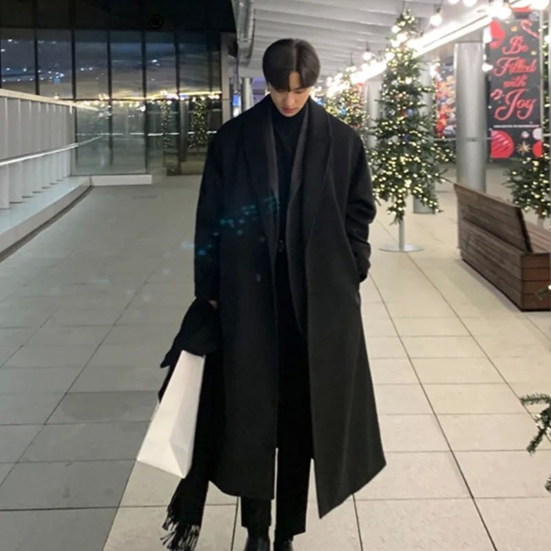 Korean Girls Lifestyle - 韓国風メンズルーズカジュアルシングルブレストオーバーコートクリーンフィットスポーツウェアアウトドアウェアアクティブライフスタイル向け