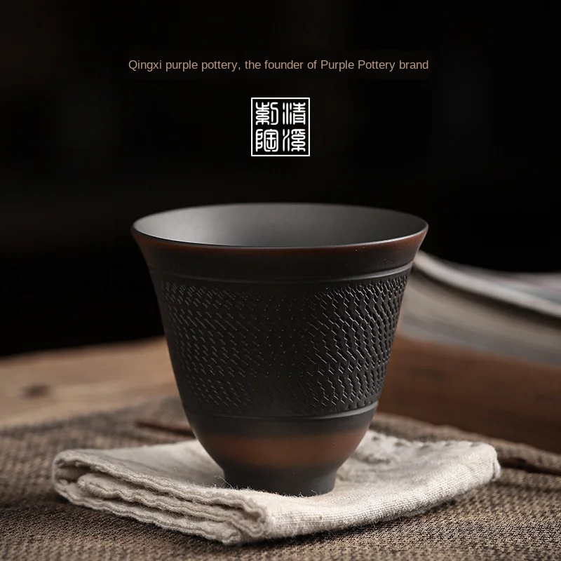 紫陶器の茶杯 手作りブラインドスクラブ大型マスターカップ セ - Celadon Ceramic Cup のレビューと価格