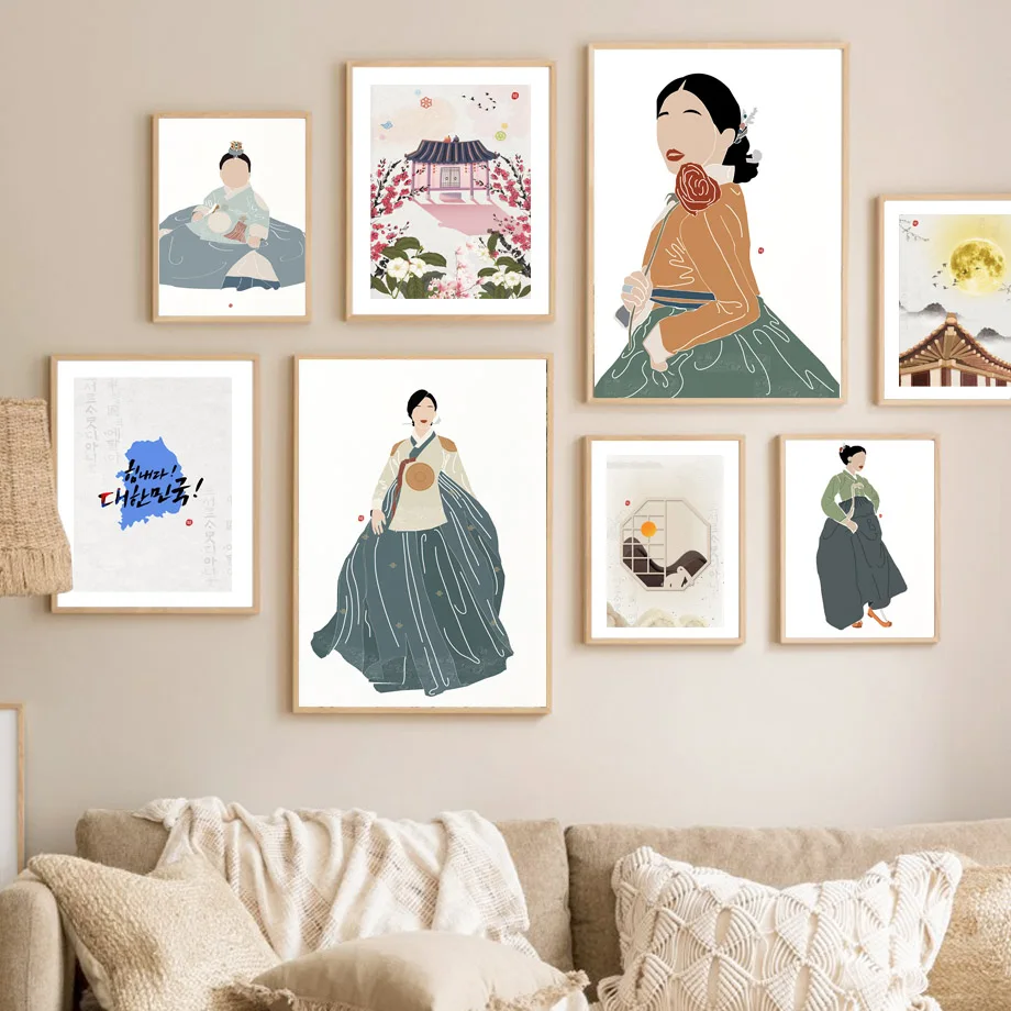 韓国スタイル自由奔放に生きる韓服少女アジアの壁アート美学プリ - Korean Arts And Lifestyle のレビューと価格