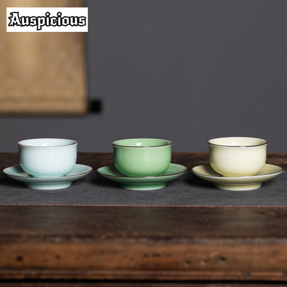 Longquan-エレガントなセラドンティーカップ,ソーサー - Celadon Ceramic Cup のレビューと価格